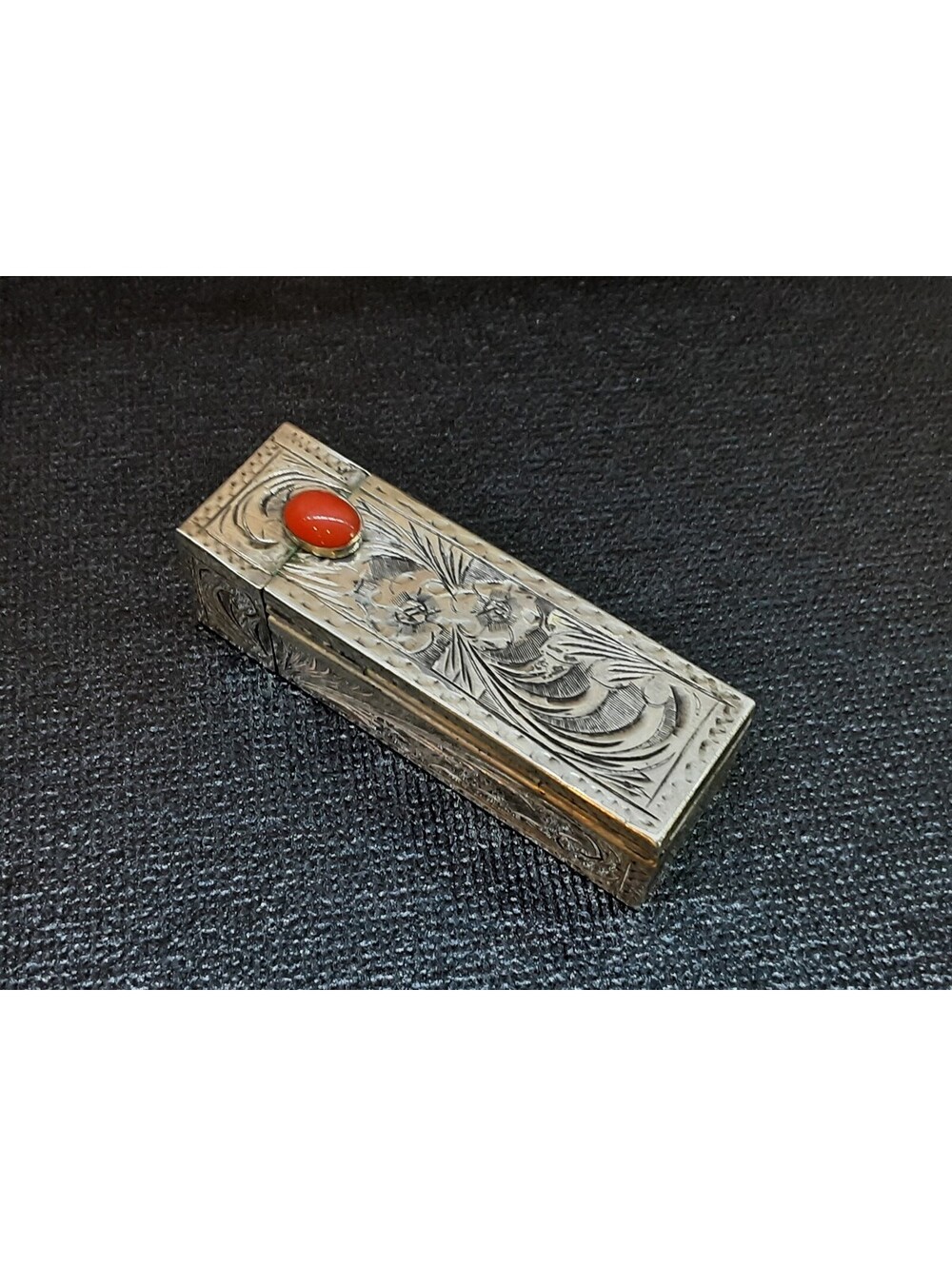Art Deco 800 Silver Vintage Lipstick Holder